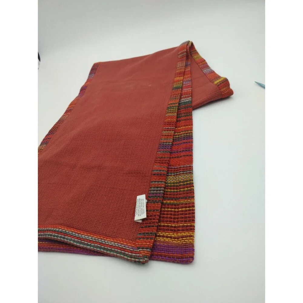Crate & Barrel Unique Indian Woven Table Runner Del Rey Cinnamon 14×90in (Read)